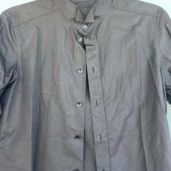 YSL EUC Yves Saint Laurent Rive Gauche Dark Purple Raw Hem Silk Blouse EU 36 - Picture 3 of 7